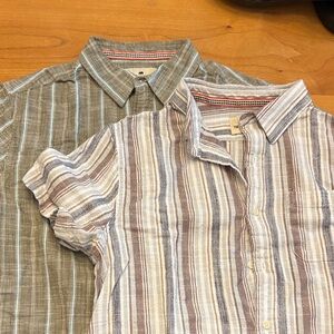 The Normal Brand Men's Striped Casual Shirts - Gray and Brown